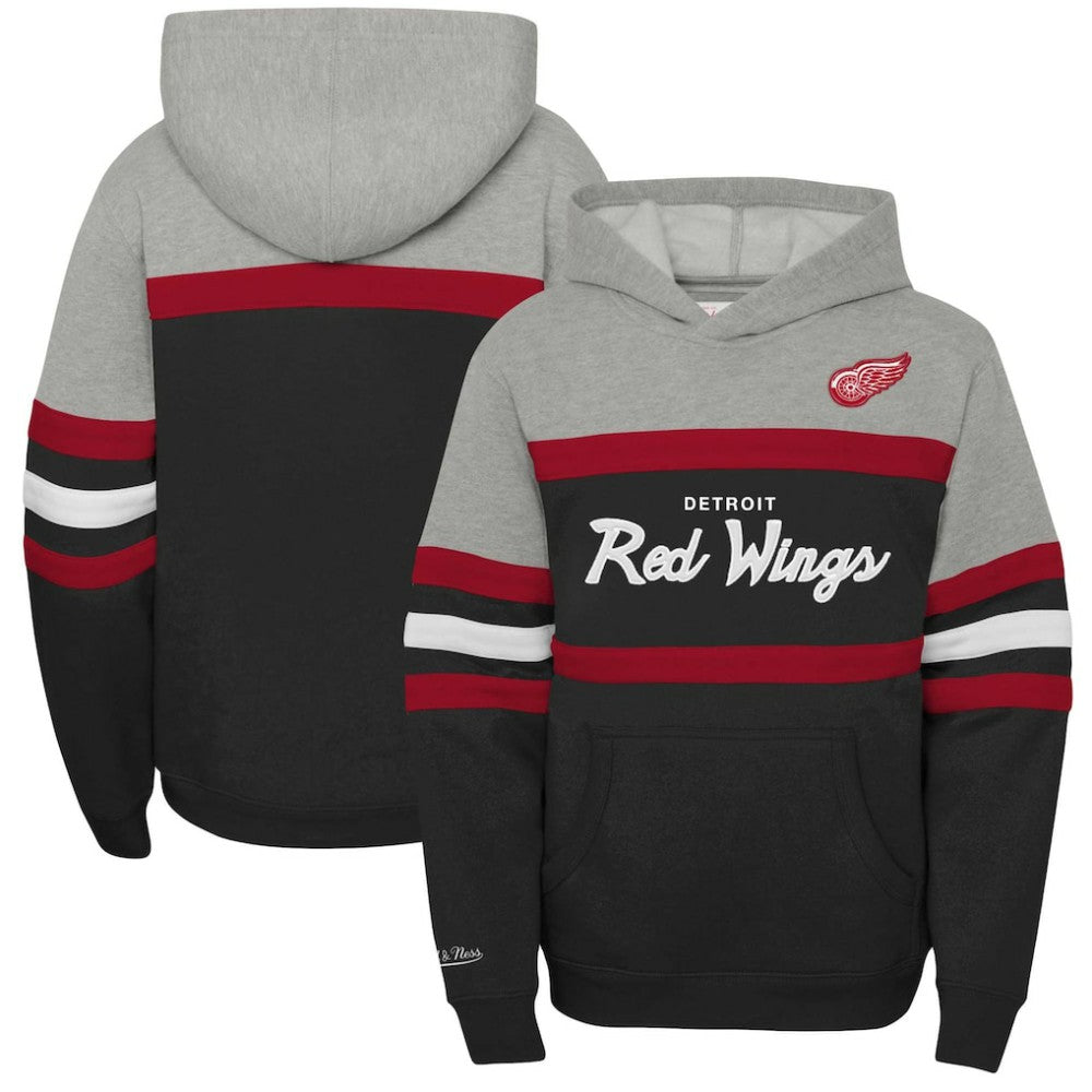 Detroit Red Wings - Mitchell & Ness Youth Head Coach Pullover Hoodie Black