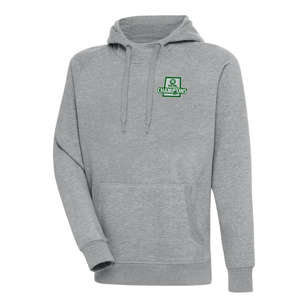 NBA - Boston Celtics Antigua 2024 NBA Finals Champions Victory Raglan Pullover Hoodie - Heather Gray