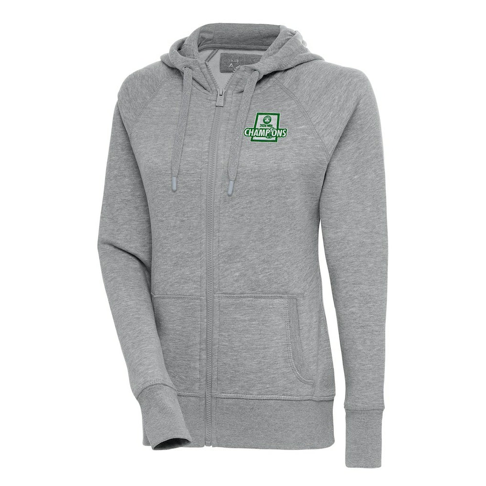 NBA - Boston Celtics Antigua Women's 2024 NBA Finals Champions Victory Raglan Full-Zip Jacket - Heather Gray