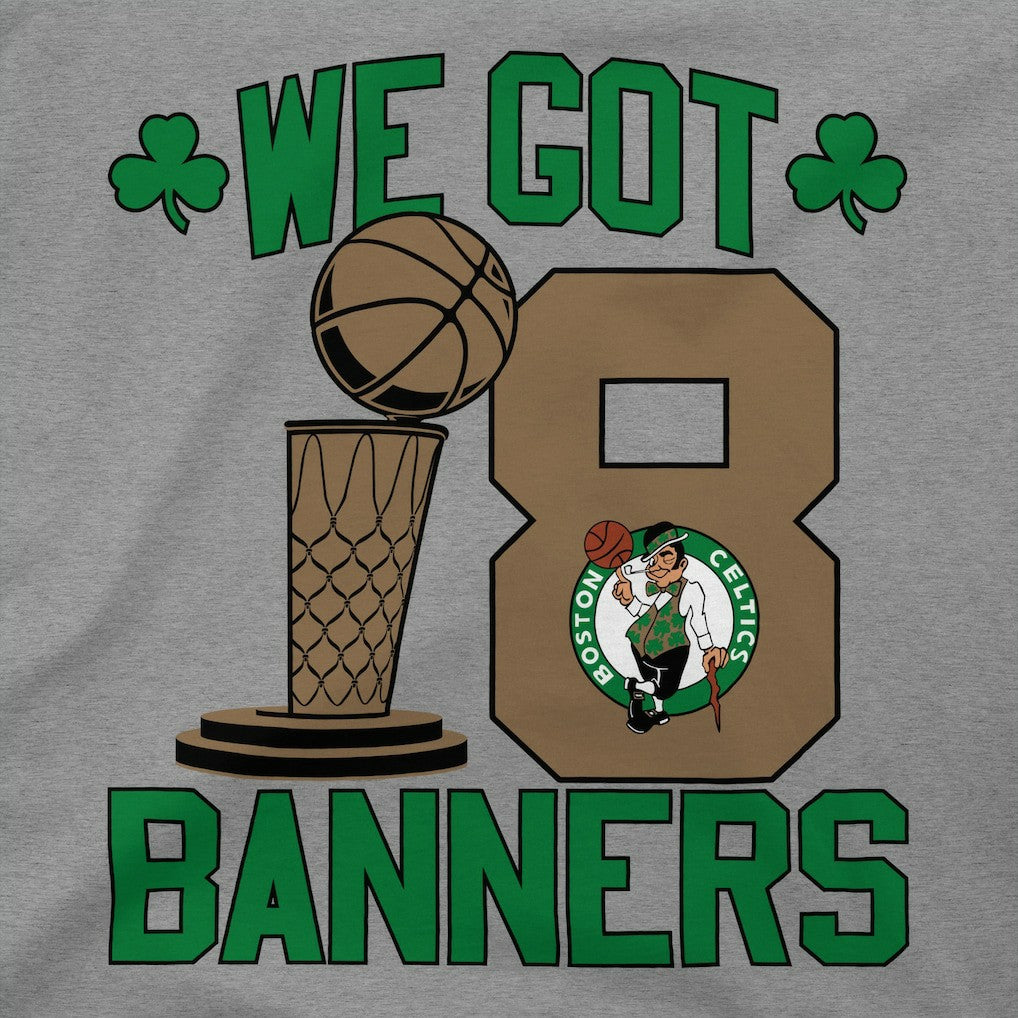 NBA - Boston Celtics Stadium Essentials 18-Time NBA Finals Champions We Got 18 Banners T-Shirt - Heather Gray