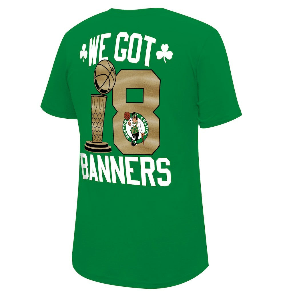 NBA - Boston Celtics Stadium Essentials 2024 NBA Finals Champions 18 Banners T-Shirt - Kelly Green