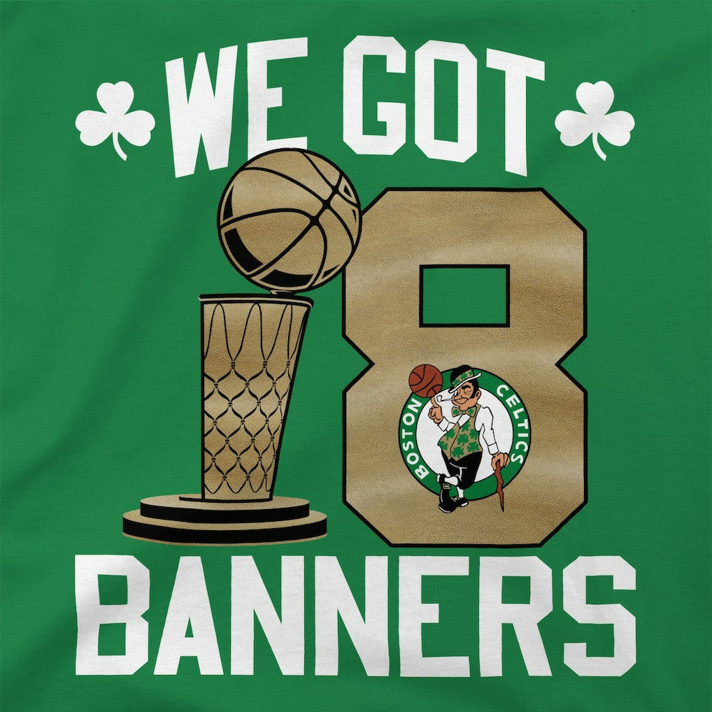 NBA - Boston Celtics Stadium Essentials 2024 NBA Finals Champions 18 Banners T-Shirt - Kelly Green