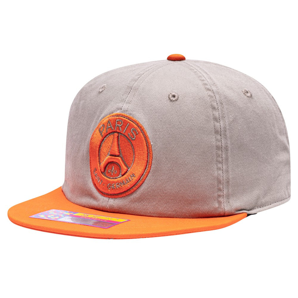 Paris Saint-Germain Fan Ink Wander Snapback Hat - Tan/Orange