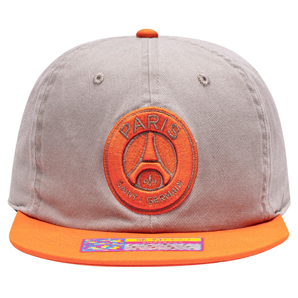 Paris Saint-Germain Fan Ink Wander Snapback Hat - Tan/Orange