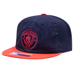 Manchester City Fan Ink Wander Snapback Hat - Navy/Red