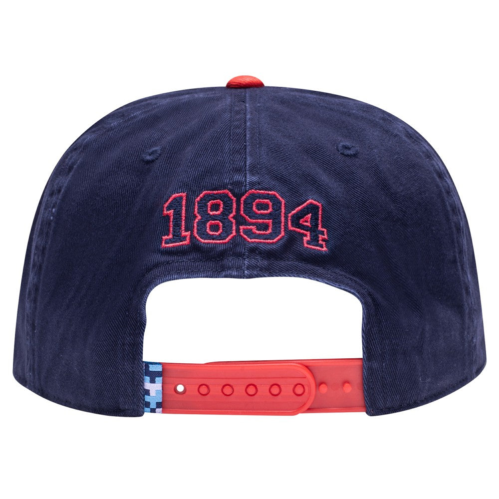 Manchester City Fan Ink Wander Snapback Hat - Navy/Red