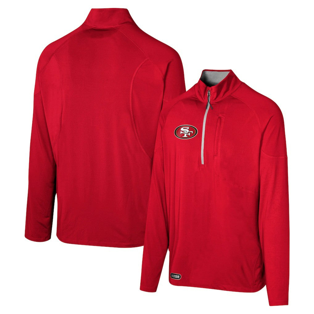 San Francisco 49ers Grind Iron Quarter-Zip Top Scarlet - NFL