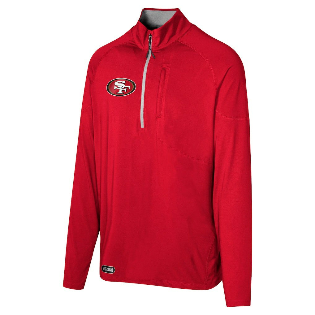 San Francisco 49ers Grind Iron Quarter-Zip Top Scarlet - NFL