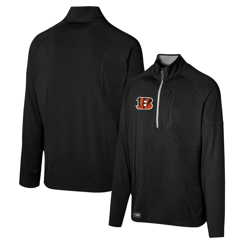 Cincinnati Bengals Grind Iron Quarter-Zip Top Black - NFL