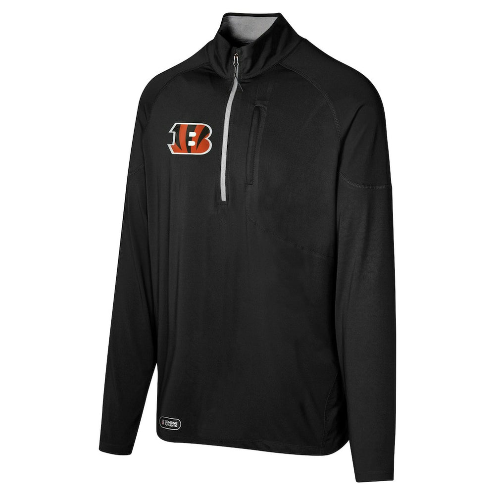 Cincinnati Bengals Grind Iron Quarter-Zip Top Black - NFL
