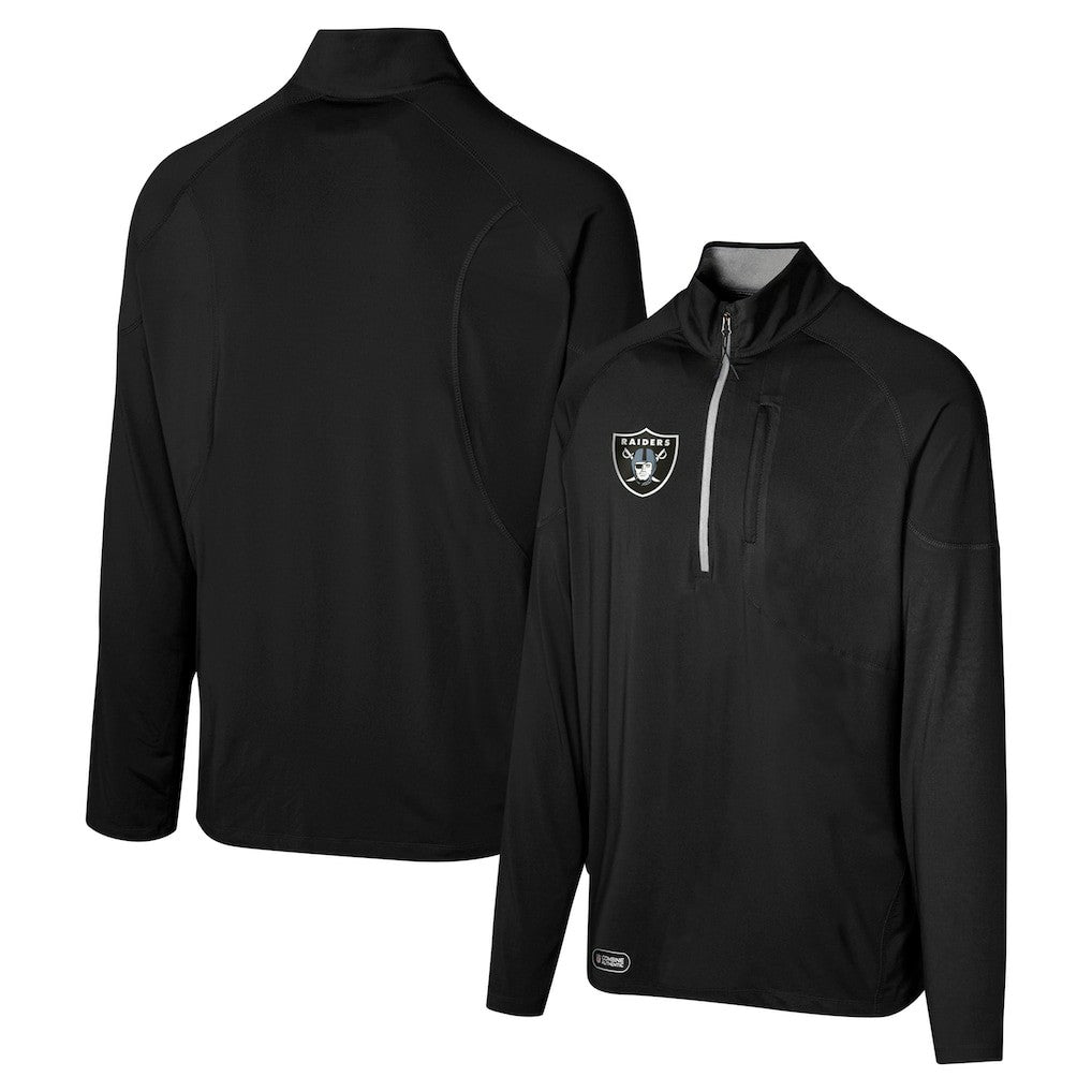 Las Vegas Raiders Grind Iron Quarter-Zip Top Black - NFL