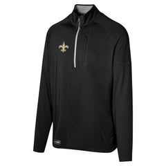 New Orleans Saints Grind Iron Quarter-Zip Top Black - NFL