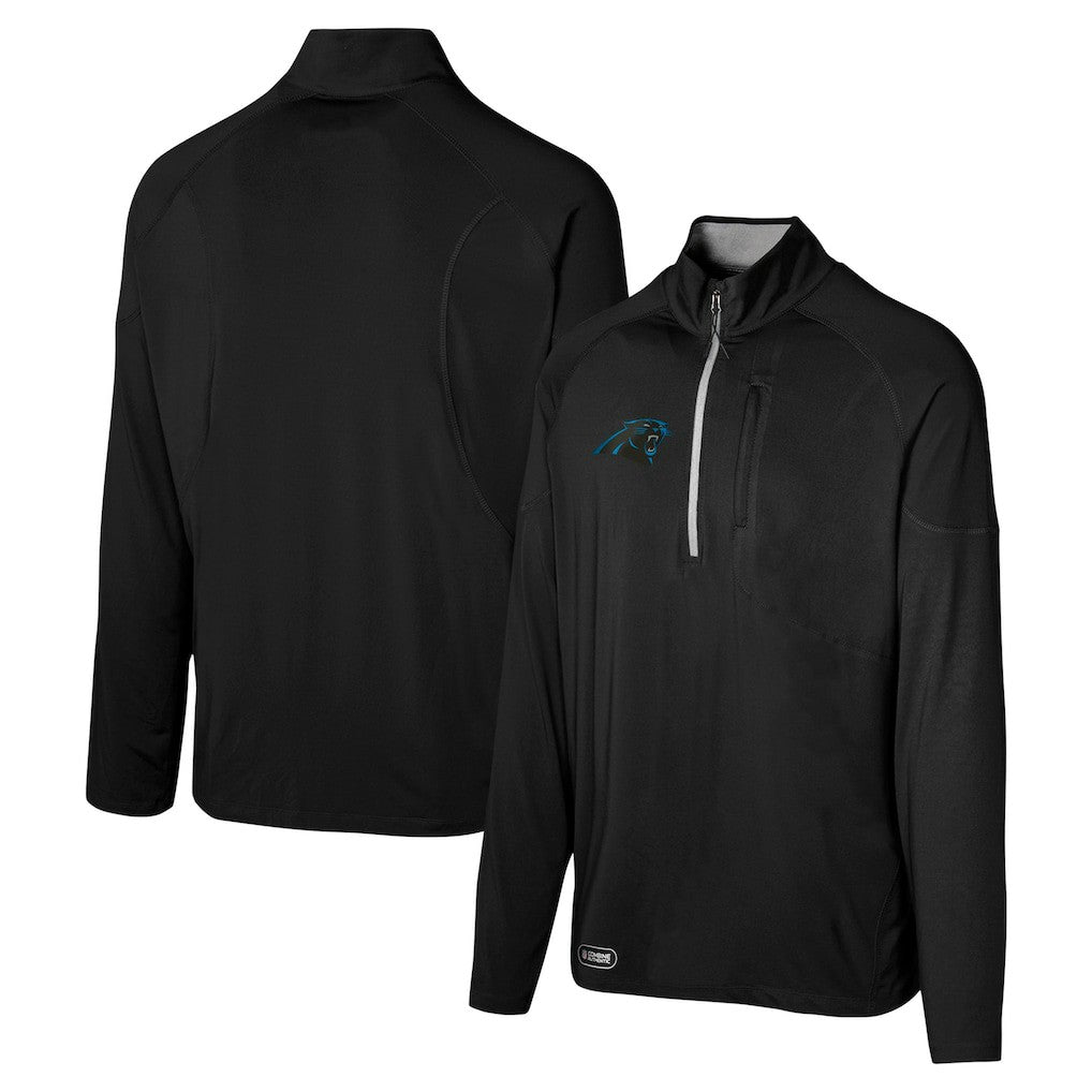 Carolina Panthers Grind Iron Quarter-Zip Top Black - NFL