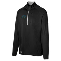 Carolina Panthers Grind Iron Quarter-Zip Top Black - NFL