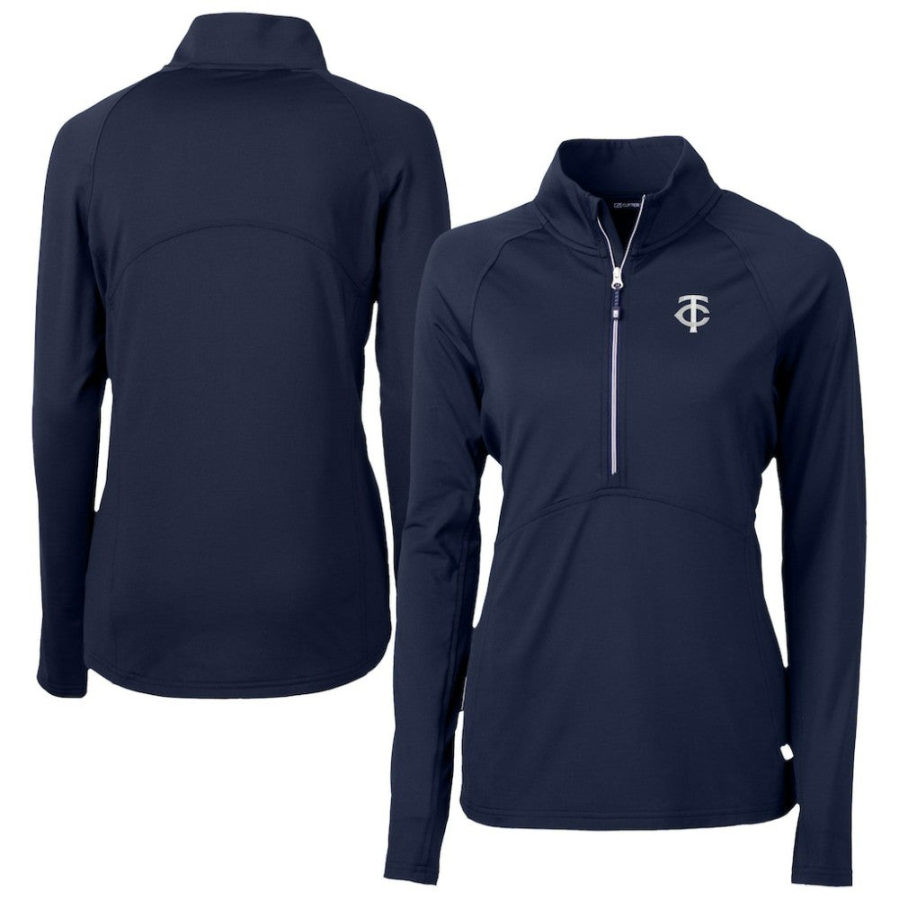 Minnesota Twins Cutter & Buck Women's Adapt Eco Knit Stretch Recycled Half-Zip DryTec Top Lifestyle