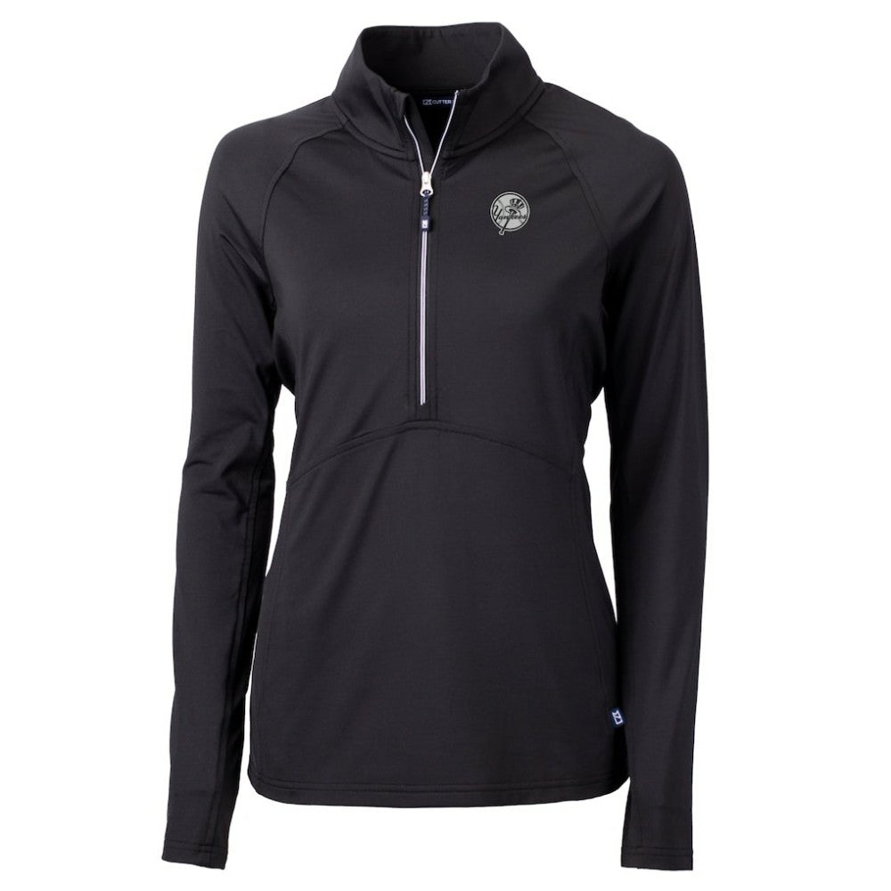 New York Yankees Cutter & Buck Women's Adapt Eco Knit Stretch Recycled Half-Zip DryTec Top On Sale