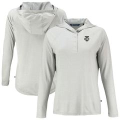 Minnesota Twins Cutter & Buck Women's Coastline Epic Comfort Eco Recycled Raglan Long Sleeve Hoodie T-Shirt Lifestyle