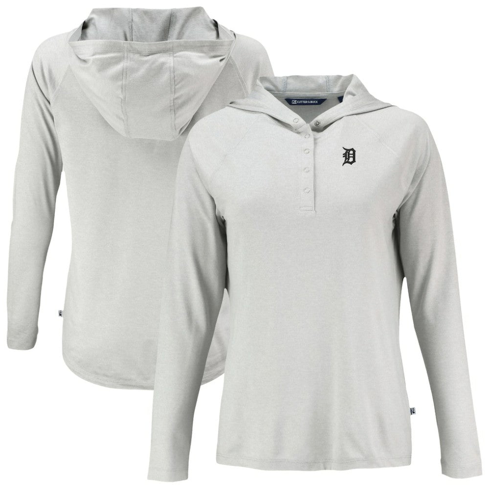 Detroit Tigers Cutter & Buck Women's Coastline Epic Comfort Eco Recycled Raglan Long Sleeve Hoodie T-Shirt Near Me