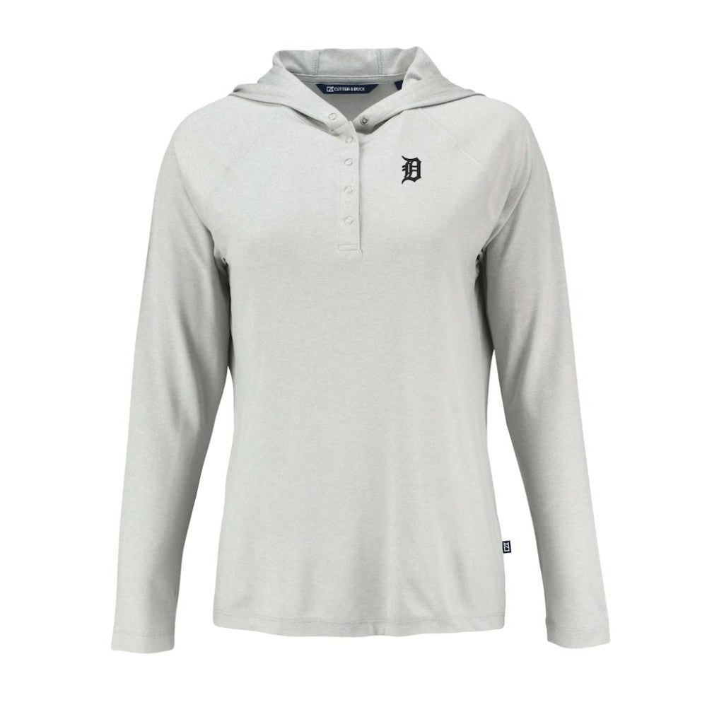 Detroit Tigers Cutter & Buck Women's Coastline Epic Comfort Eco Recycled Raglan Long Sleeve Hoodie T-Shirt Near Me