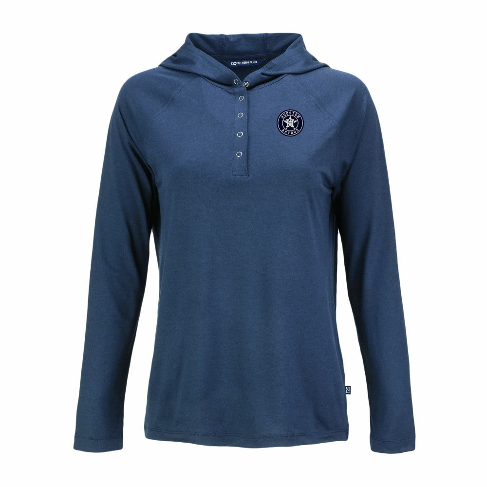 Houston Astros Cutter & Buck Women's Coastline Epic Comfort Eco Recycled Raglan Long Sleeve Hoodie T-Shirt discount