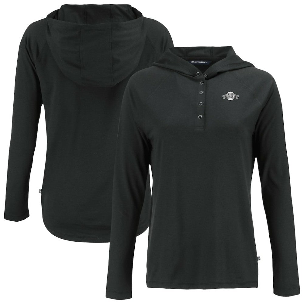 San Francisco Giants Cutter & Buck Women's Coastline Epic Comfort Eco Recycled Raglan Long Sleeve Hoodie T-Shirt Lifestyle