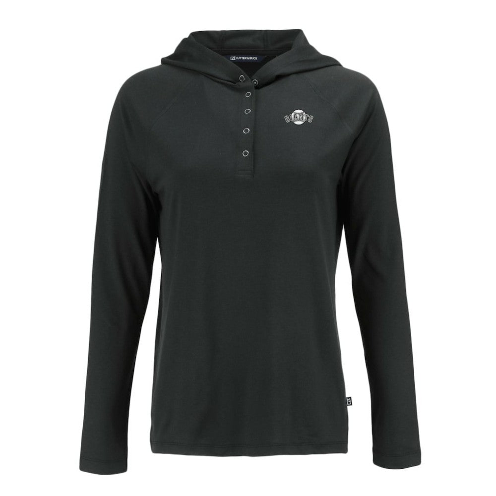 San Francisco Giants Cutter & Buck Women's Coastline Epic Comfort Eco Recycled Raglan Long Sleeve Hoodie T-Shirt Lifestyle