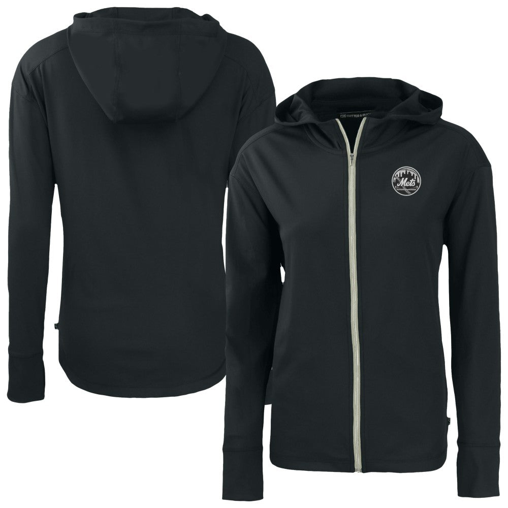 New York Mets Cutter & Buck Women's Daybreak Eco Recycled Full-Zip Hoodie for sale