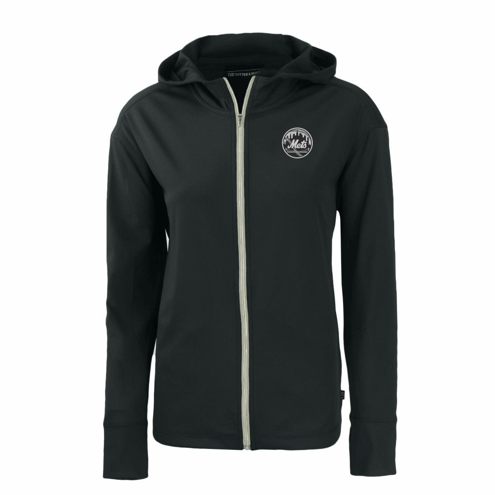 New York Mets Cutter & Buck Women's Daybreak Eco Recycled Full-Zip Hoodie for sale