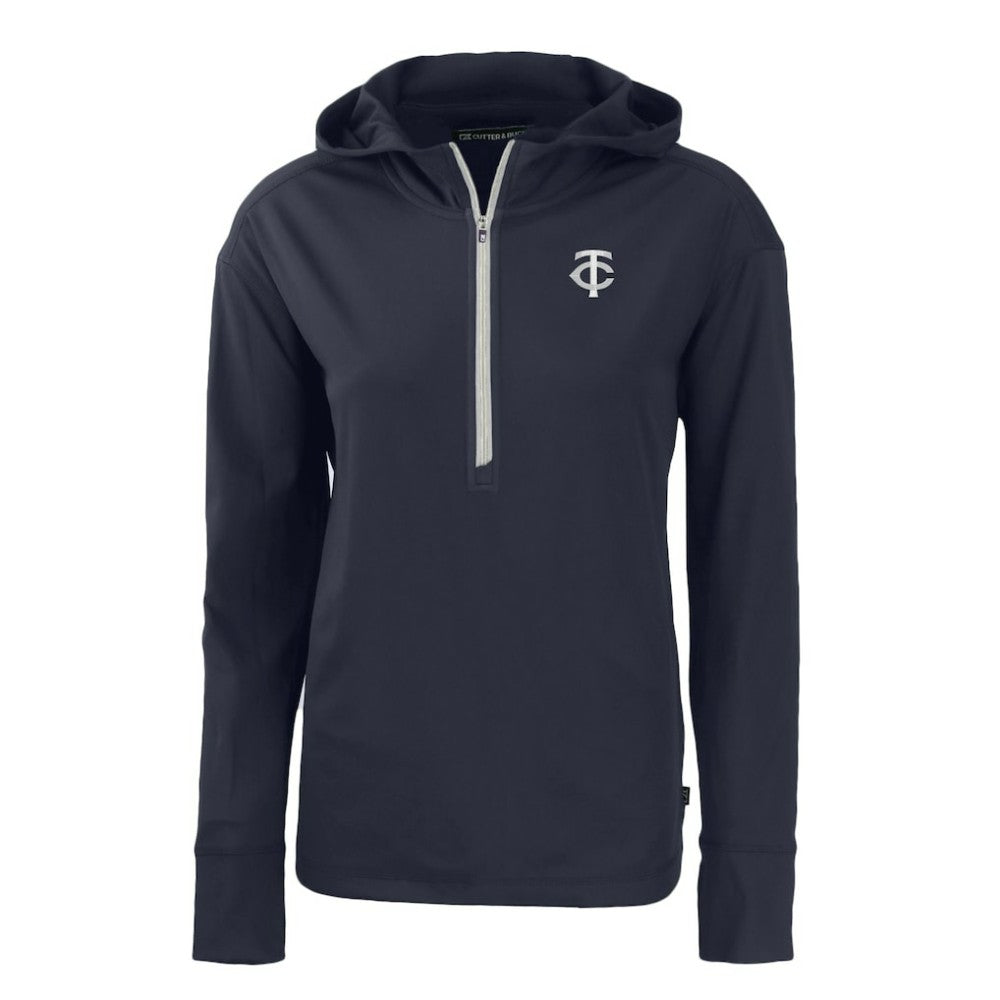 Minnesota Twins Cutter & Buck Women's Daybreak Eco Recycled Half-Zip Hoodie Lifestyle