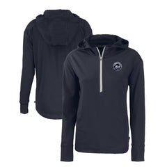 New York Mets Cutter & Buck Women's Daybreak Eco Recycled Half-Zip Hoodie Lifestyle