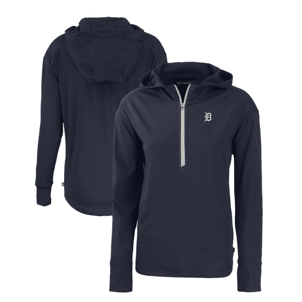 Detroit Tigers Cutter & Buck Women's Daybreak Eco Recycled Half-Zip Hoodie Clearance