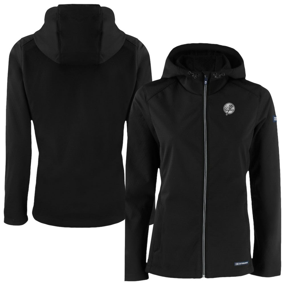 New York Yankees Cutter & Buck Women's Evoke Eco Softshell Recycled Full-Zip Hoodie Jacket discount