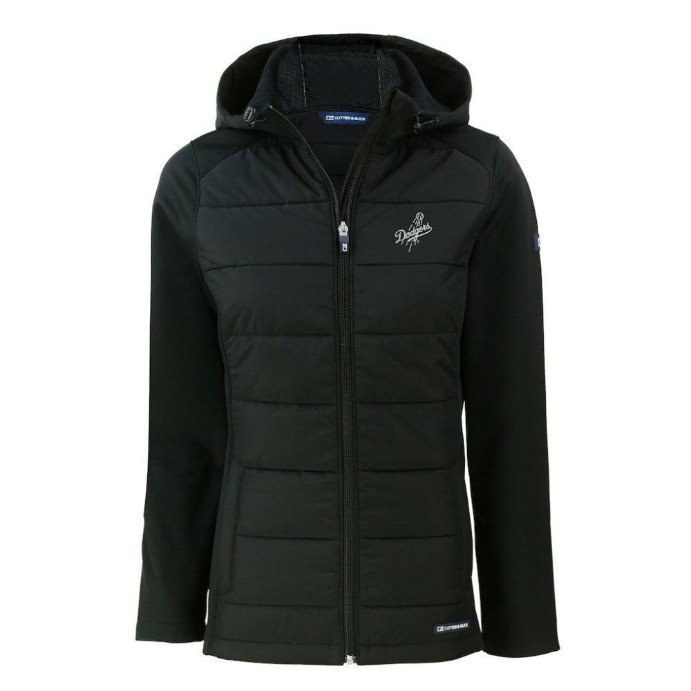 Los Angeles Dodgers Cutter & Buck Women's Evoke Hybrid Eco Softshell Recycled Full-Zip Hooded Jacket Online