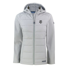 Minnesota Twins Cutter & Buck Women's Evoke Hybrid Eco Softshell Recycled Full-Zip Hooded Jacket Sale