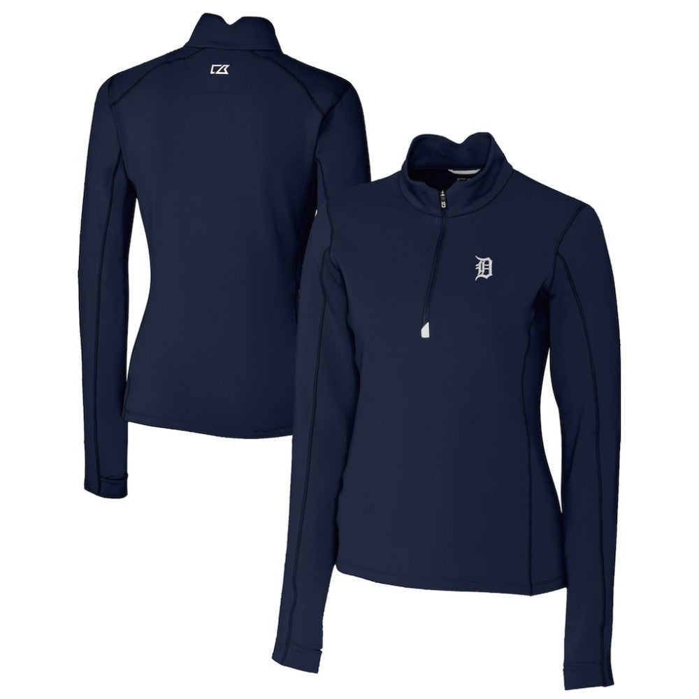Detroit Tigers Cutter & Buck Women's Traverse Stretch Quarter-Zip Pullover Top for sale