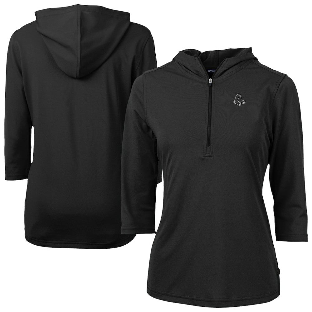 Boston Red Sox Cutter & Buck Women's Virtue Eco Pique Half-Zip 3/4 Sleeve Pullover Hoodie discount