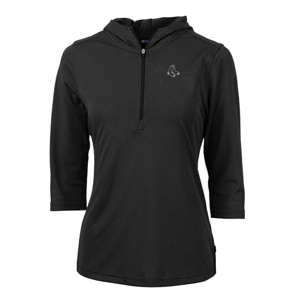 Boston Red Sox Cutter & Buck Women's Virtue Eco Pique Half-Zip 3/4 Sleeve Pullover Hoodie discount
