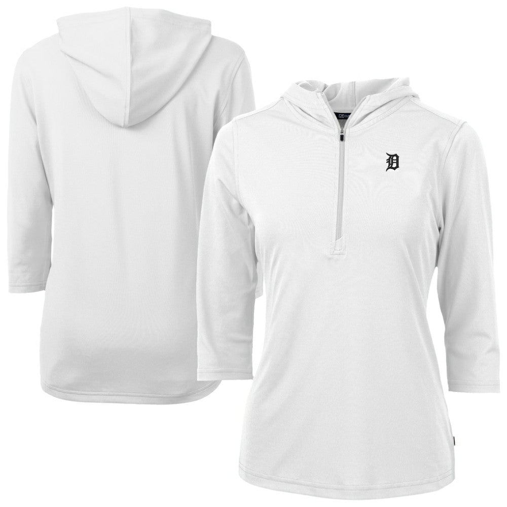 Detroit Tigers Cutter & Buck Women's Virtue Eco Pique Half-Zip 3/4 Sleeve Pullover Hoodie Online