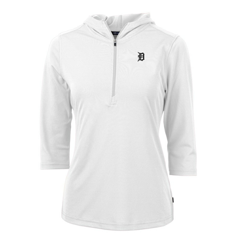 Detroit Tigers Cutter & Buck Women's Virtue Eco Pique Half-Zip 3/4 Sleeve Pullover Hoodie Online