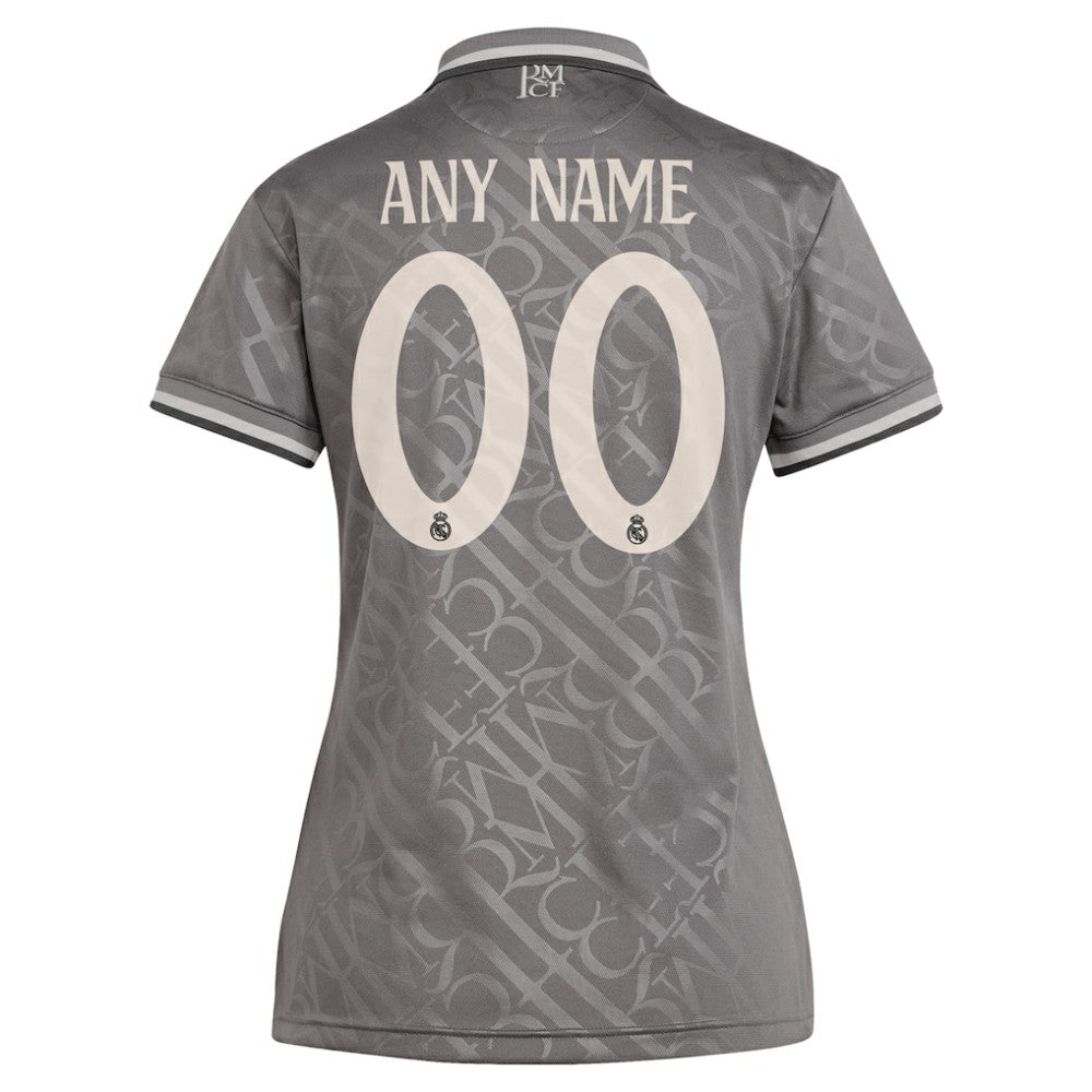 Adidas Real Madrid Originals Women's 2024/25 Third Replica Custom Jerseys - Charcoal