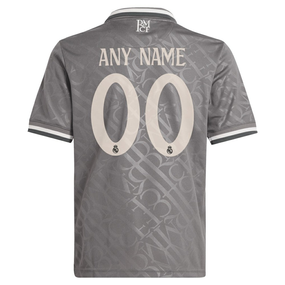 Adidas Real Madrid Originals Youth 2024/25 Third Replica Custom Jerseys - Charcoal