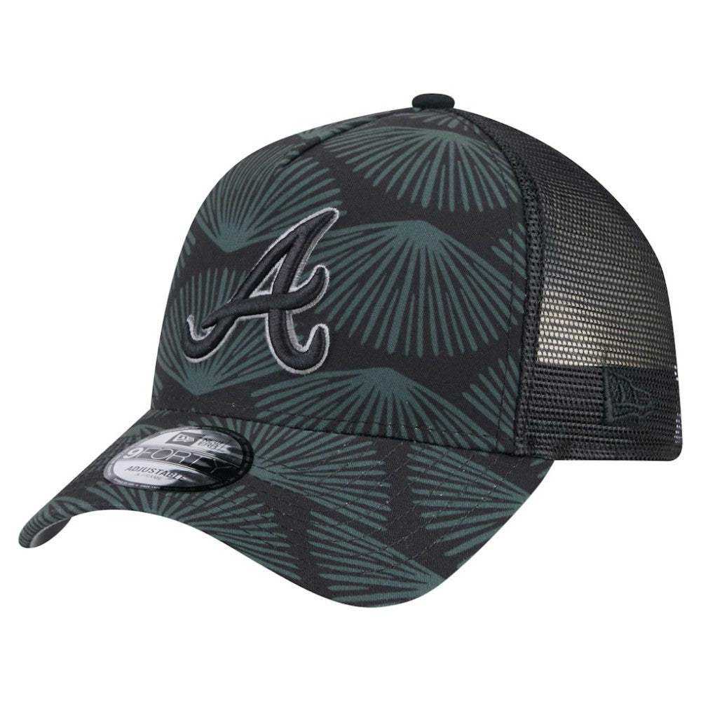Atlanta Braves New Era 9FORTY A-Frame Trucker Adjustable Hat Lifestyle