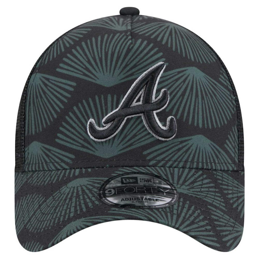 Atlanta Braves New Era 9FORTY A-Frame Trucker Adjustable Hat Lifestyle