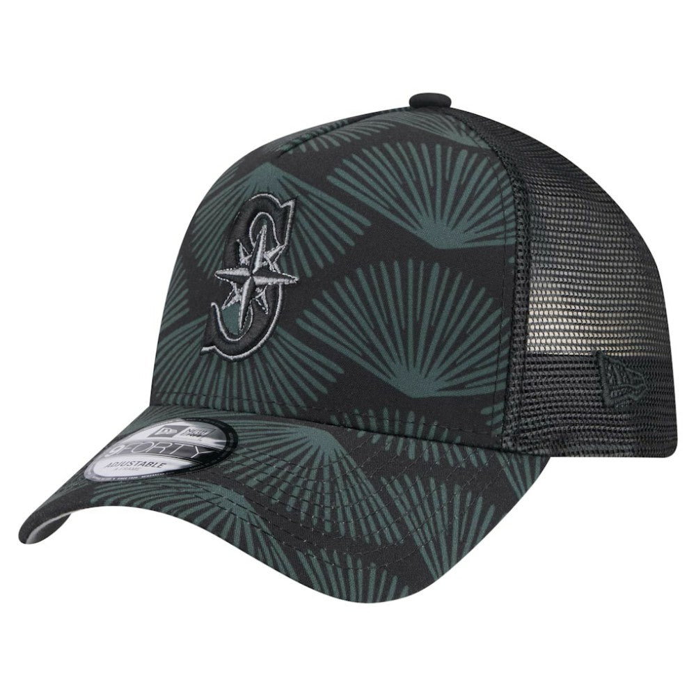 Seattle Mariners New Era 9FORTY A-Frame Trucker Adjustable Hat discount