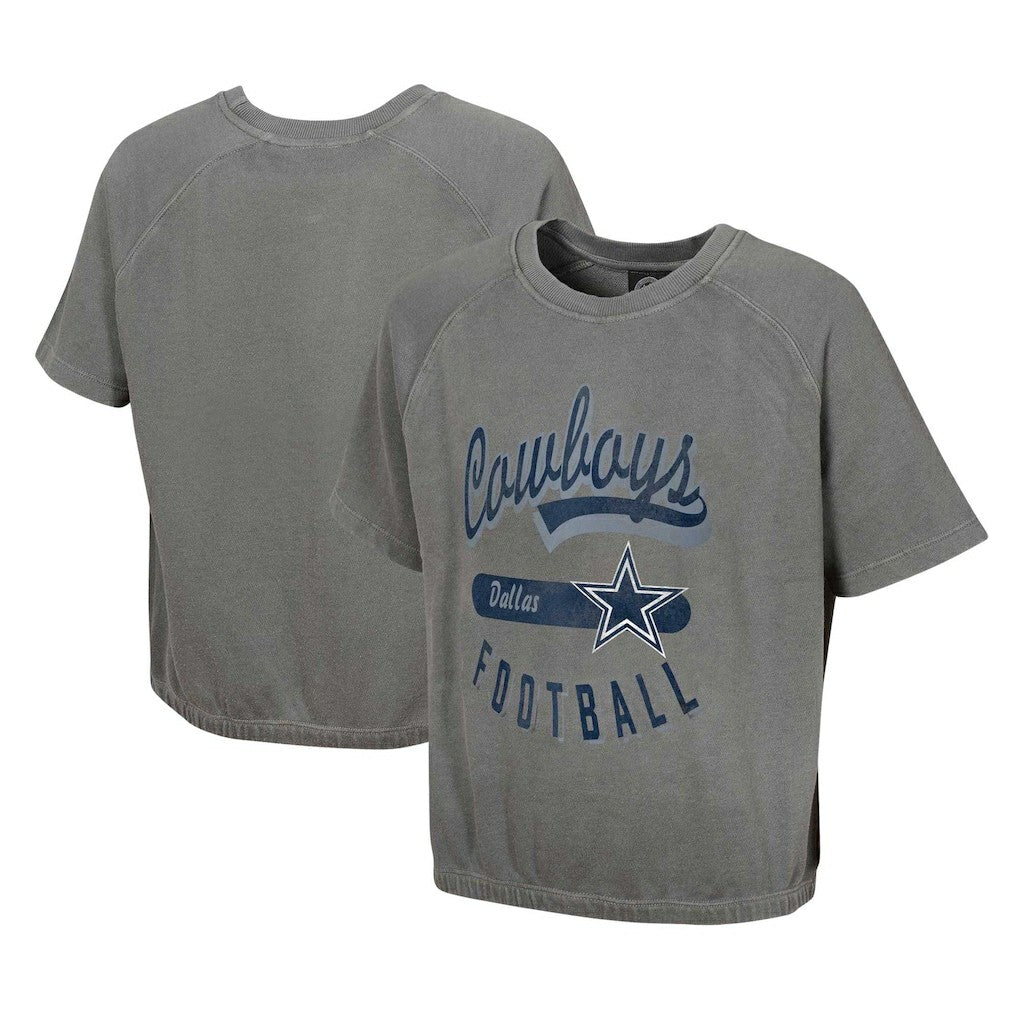 Dallas Cowboys Women's Mineral Wash Short Sleeve Top Gray - NFL