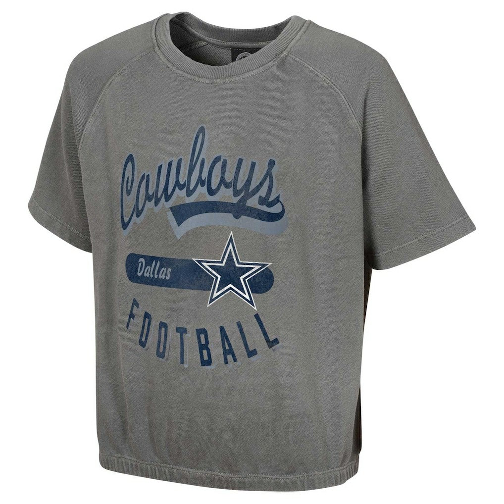 Dallas Cowboys Women's Mineral Wash Short Sleeve Top Gray - NFL