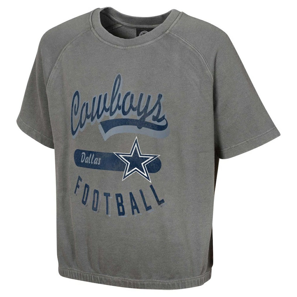 Dallas Cowboys Women's Mineral Wash Short Sleeve Top Gray - NFL