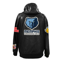 NBA - Memphis Grizzlies Jeff Hamilton Vegan Leather Full-Zip Hoodie - Black