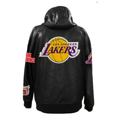 NBA - Los Angeles Lakers Jeff Hamilton Vegan Leather Full-Zip Hoodie - Black