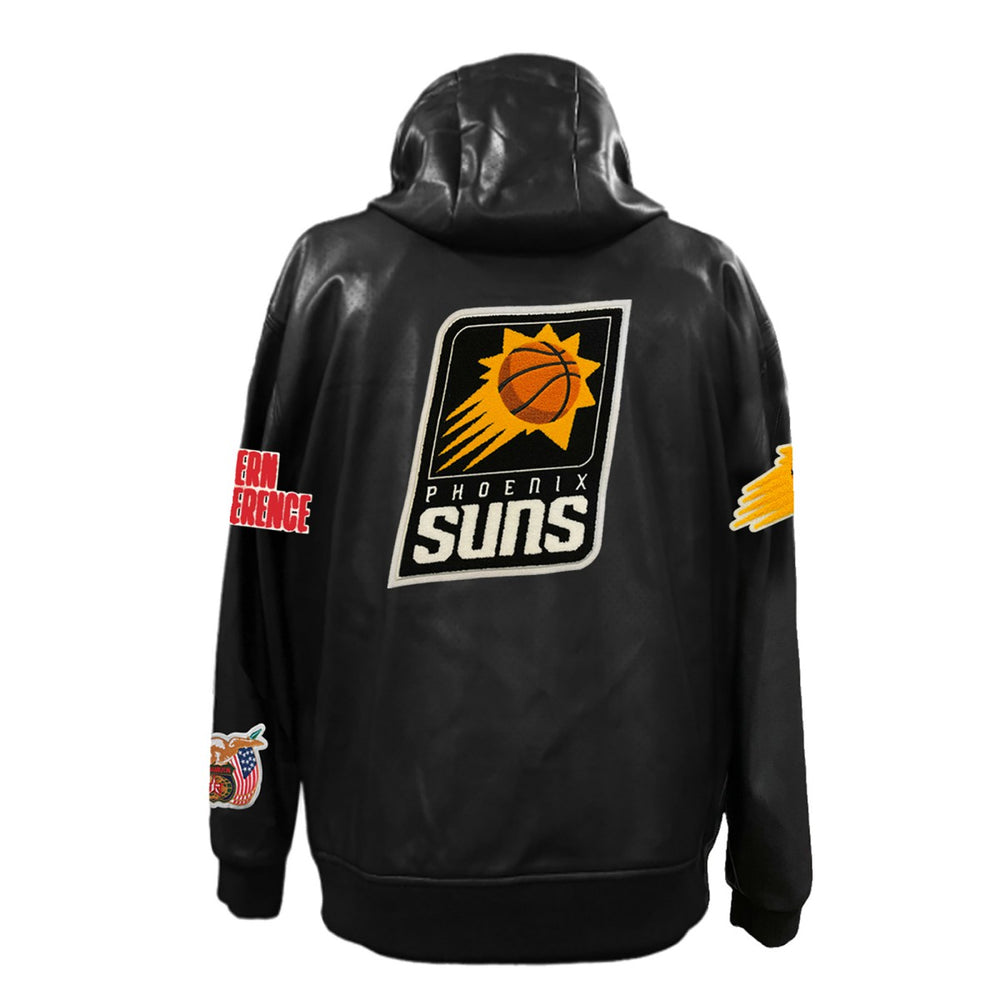 NBA - Phoenix Suns Jeff Hamilton Vegan Leather Full-Zip Hoodie - Black